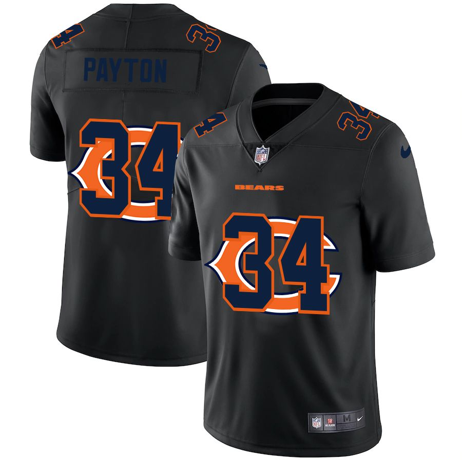 Men Chicago Bears #34 Payton Black shadow Nike NFL Jersey